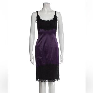Diane von Furstenberg Slip Dress Black & Purple
Lace Sleeveless Scoop Neck 0 XS